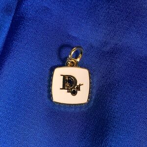 Classy white and gold Upcycled Christian Dior charm